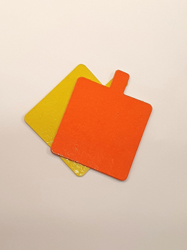 Monoportion Square Cake Bases 8cm x 8cm (orange/yellow)