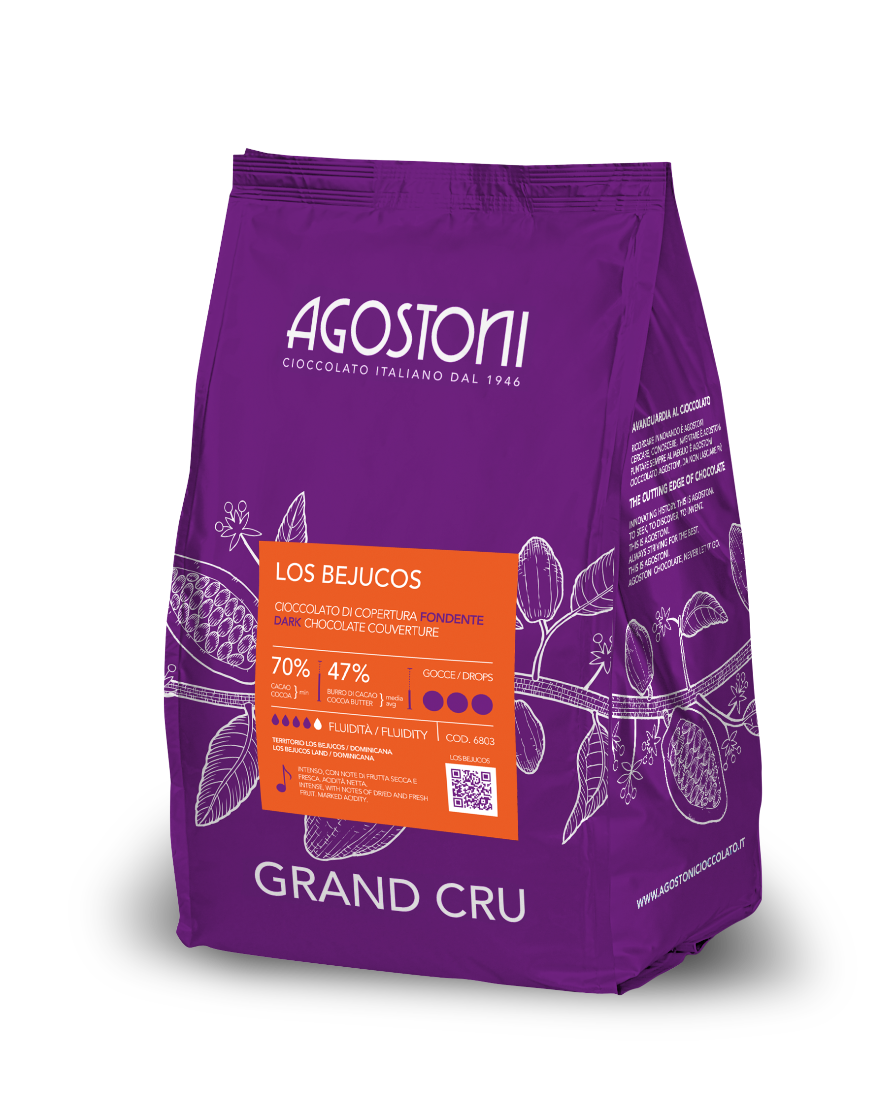 Agostoni Los Bejucos 70% Dark Chocolate Couverture 4kg