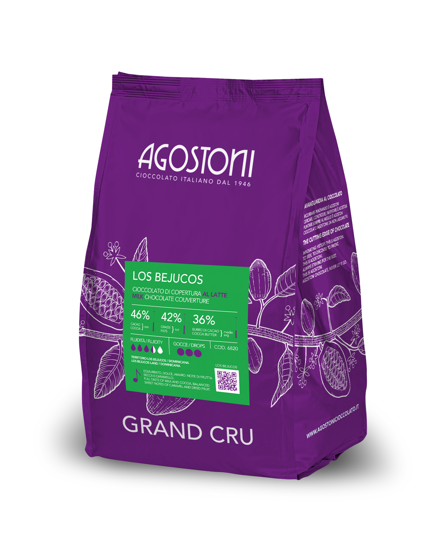 Agostoni Los Bejucos Milk Chocolate Couverture 4kg