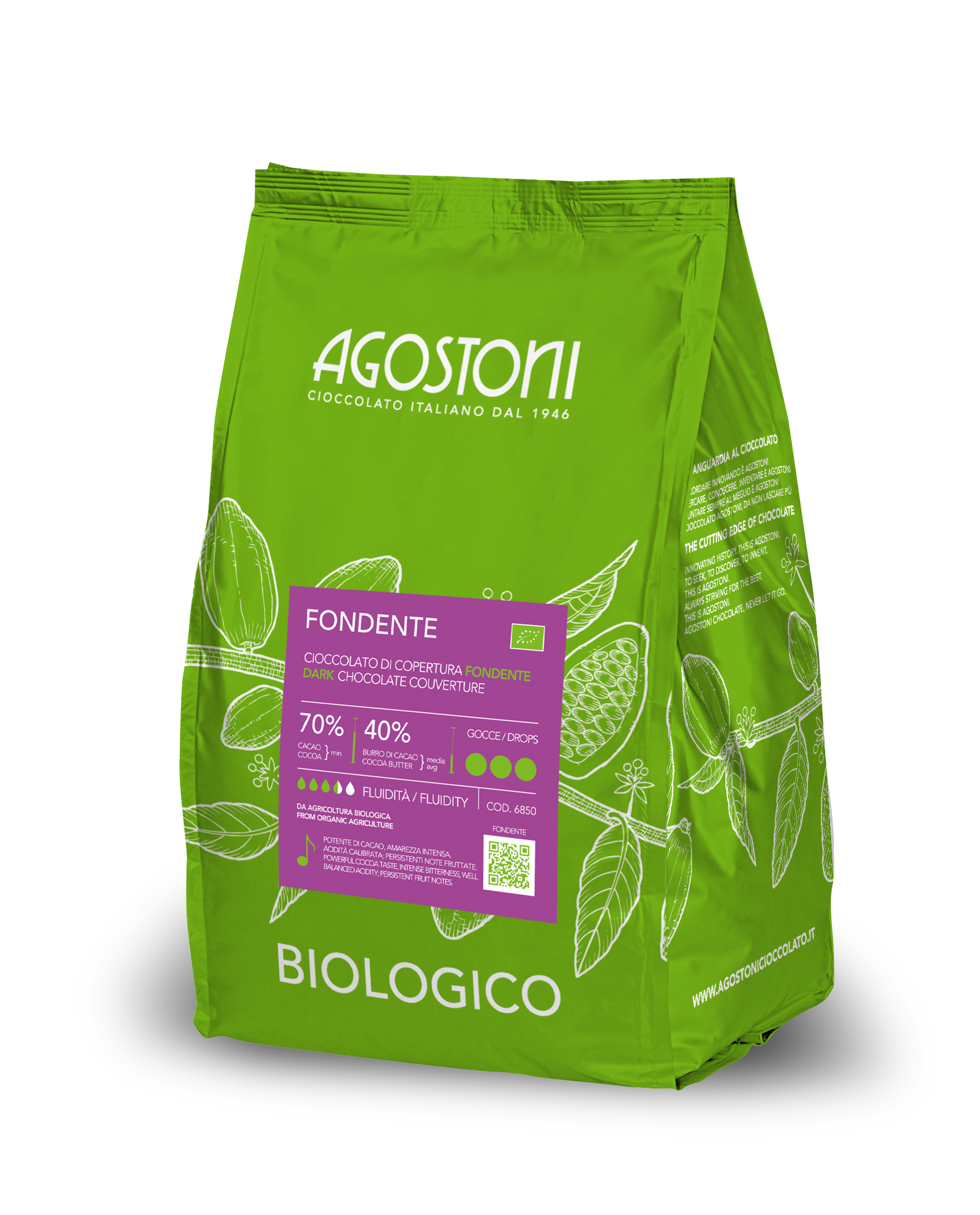 Agostoni Organic 70% Dark Chocolate Couverture 4kg