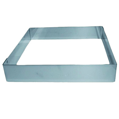 Mallard Ferriere Square Stainless Steel Entremet Frame 16cm x 16cm x 3.5cm high (single)