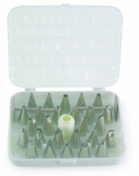 Martellato Stainless Steel Piping Nozzle Box - 26 pieces