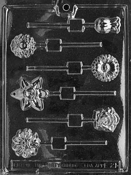 Assorted Flowers Lollipop Chocolate Mould