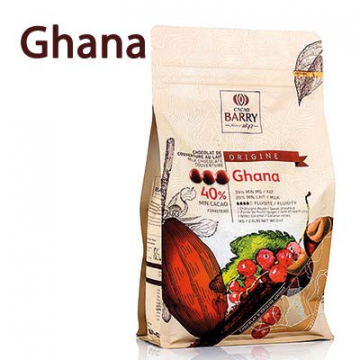 Cacao Barry Ghana 40% Milk Chocolate Couverture - 2.5kg Bag