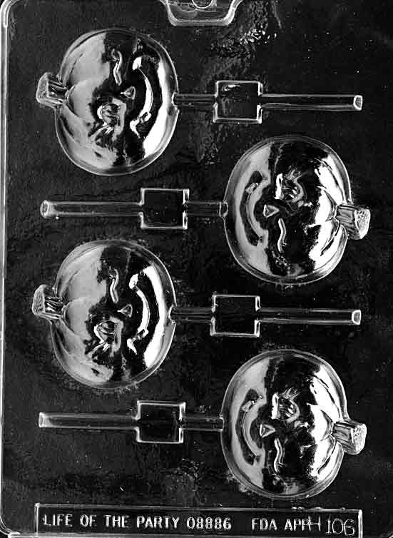 Winking Pumpkin Lollipop Chocolate Mould