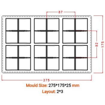 Implast 40g Square Bar Polycarbonate Chocolate Mould