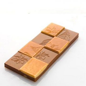 Chocolat Form 50g Cocoa Leaf Pattern Bar Polycarbonate Chocolate Mould