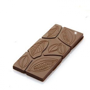 Chocolat Form 50g Cocoa Pod Segment Pattern Bar Polycarbonate Chocolate Mould