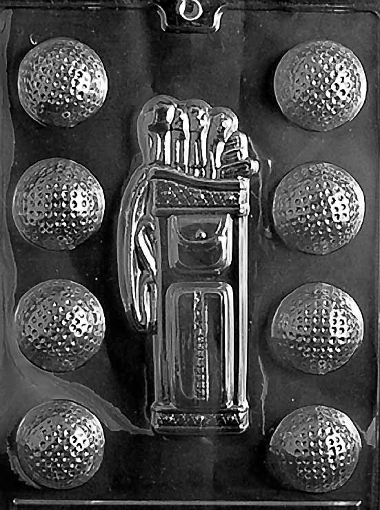 Golf Caddy and Balls Chocolate Mould