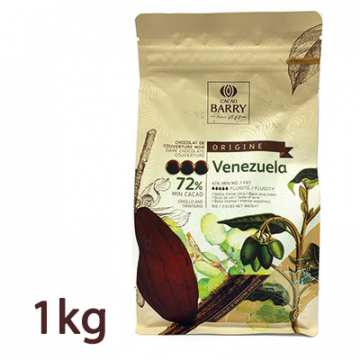 Cacao Barry 72% Venezuela Dark Chocolate Callets - 1kg