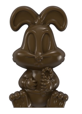 Implast  97mm Flat Easter Bunny Polycarbonate Chocolate Mould