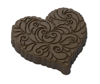 Implast 21g Decorative Heart Polycarbonate Chocolate Mould