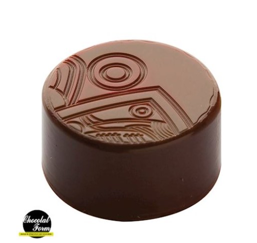 Chocolat Form Aztec Pattern Round Praline Polycarbonate Chocolate Mould