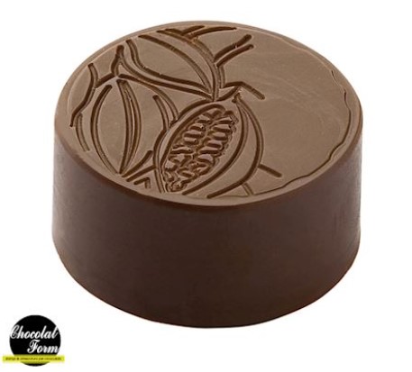 Chocolat Form Cocoa Pod Pattern Round Praline Polycarbonate Chocolate Mould