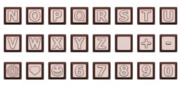 Chocolate World Square Keyboard Praline Letters N-Z Polycarbonate Chocolate Mould